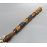 A Victorian painted wood Special Constable truncheon, for St Mary at Lambeth, overall length 54cm