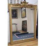 A 19th century French gilt overmantel mirror, 124 x 170cm