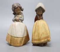 Two Lladro pottery figures, tallest 20cm