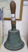 A large late Victorian hand bell, 41cm