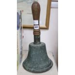 A large late Victorian hand bell, 41cm