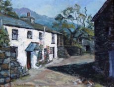 V.A. Hesketh Prichard, oil on board, Cottages, 34 x 44cm signed, 13.5 x 17.5in.