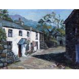 V.A. Hesketh Prichard, oil on board, Cottages, 34 x 44cm signed, 13.5 x 17.5in.