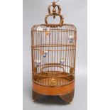 A Chinese bamboo bird cage, height 49cm