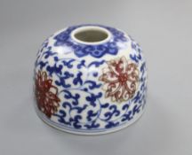 A Chinese beehive water pot, Qianlong mark but later, 4.5cm high
