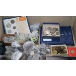 A group of 19th/20th century UK and World coins including florins and crowns