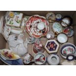 A collection of Royal Copenhagen, Crown Derby, Halcyon Days and other miniature ceramics