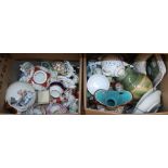 Two boxes of mixed 19th and 20th century ceramics