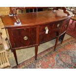 A George III style mahogany bow front sideboard, W.156cm, D.62cm, H.96cm