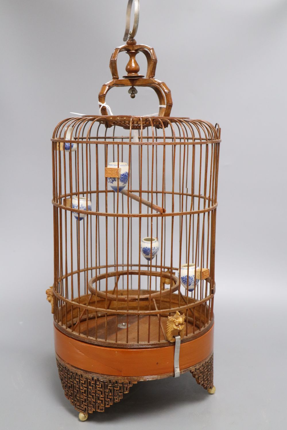 A Chinese bamboo bird cage, height 49cm - Bild 2 aus 5