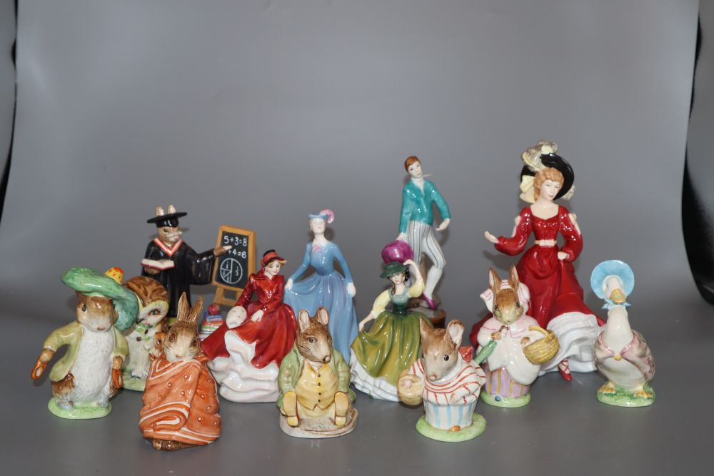 A collection of Royal Doulton figurines and Beswick Beatrix Potter characters, etc. - Image 2 of 4