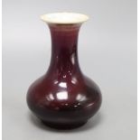 A 19th century Chinese aubergine glazed vase, height 16cm