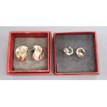 Regitze Overgaard for Georg Jensen, a pair of sterling silver 'heart' earrings and a pair of