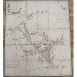 A leather cased plan of Wellingborough, dated 1803