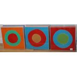 A set of nine abstract colour prints, 38 x 38cm