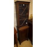 A Georgian style mahogany slender bookcase, W.45cm, D.29cm, H.168cm