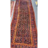 An Ardakan blue ground runner, 372 x 130cm