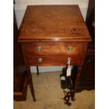 A Regency mahogany hinged top reading table, W.45cm, D.43cm, H.72cm