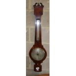 An early 19th century mahogany wheel barometer by Potter, London, H.102cm