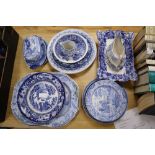 A quantity of Victorian and later blue and white ceramics