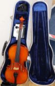 A Karl Hofner Bubenreuter 1996 violin, label to interior, cased