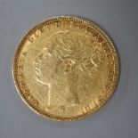 A Victoria gold sovereign, 1876M.