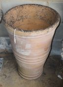 A Greek-style terracotta garden urn, 46cm diameter, H.66cm