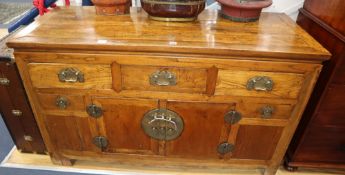 A Korean elm chest, W.148cm, D.60cm, H.90cm