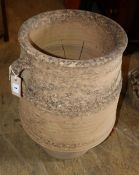 A Greek terracotta urn, bears impress mark Variakaki, H.56cm