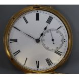 A late Victorian 18ct gold keyless lever half hunter pocket watch, by Jay's numbered 1883.CONDITION: