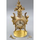 A Victoria & Albert 'Marie Antoinette' mantel clock, height 38cm