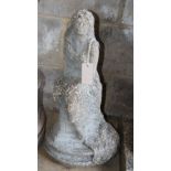A reconstituted stone garden ornament of a mermaid, H.60cm