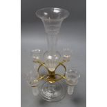 A late Victorian glass epergne, height 33cm