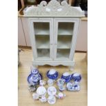 A collection of Victorian Staffordshire children's blue and white tea ware, in a miniature