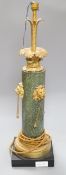 A Hobbs ormolu and marble table lamp, overall length 64cm