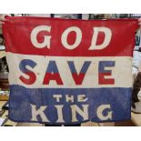 A George V commemorative flag 'God save the King'