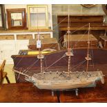A model of a 14-gun brig sloop, L.104cm, H.85cm