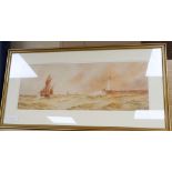 William Henry Pearson, watercolour, Boulogne, signed, 23 x 62cm