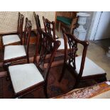 A set of six Chippendale revival mahogany dining chairs