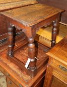 A 17th century oak joint stool, W.45cm, D.27cm, H.48cm