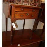 A late George III mahogany work table, W.57cm, D.46cm, H.69cm