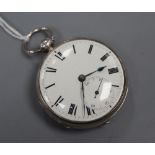 A George IV silver keywind duplex pocket watch by Hand, Dublin, with Roman dial and subsidiary