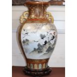 A massive Japanese kutani vase, signed, Meiji period, overall 68cm