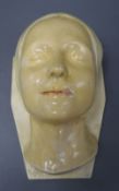 A French pottery mask, titled 'The Masque Le Masque ol Etude', signed S. Lanere?, overall length