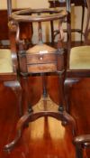 A George III and later mahogany wash stand, H.80cm