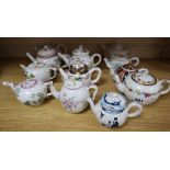 Twelve porcelain teapots, reproductions of 18th and 19th century originals