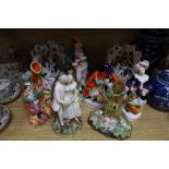 Eight Staffordshire pottery figures and groups