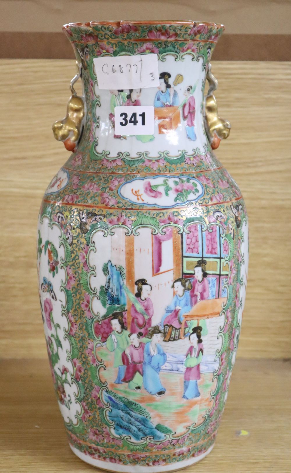 A 19th century Canton famille rose vase, height 36cm