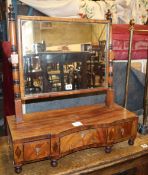 A George IV mahogany dressing mirror, on turned legs, W.60cm, D23cm, H.65cm