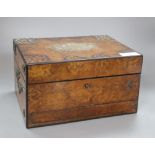A Victorian walnut brass-mounted box